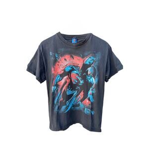 Superman Graphic T Shirt Mens Small Black DC Comics Superhero Tee